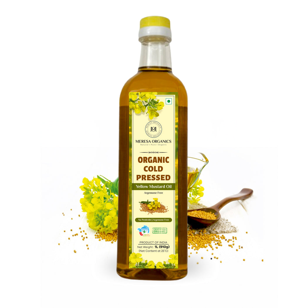 Organic Yellow Mustard Oil 1 Ltr - Cold Pressed