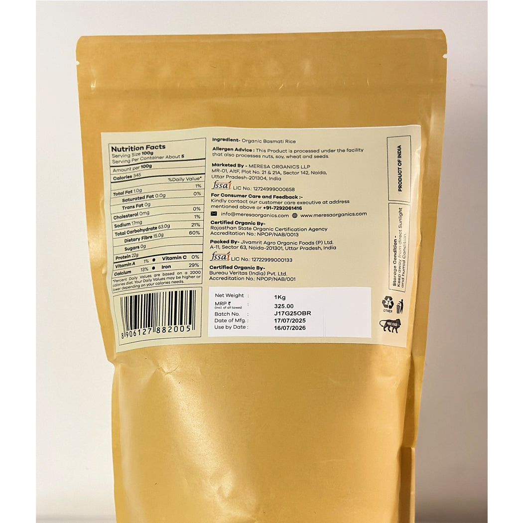 Organic Premium Basmati Rice 1  Kg