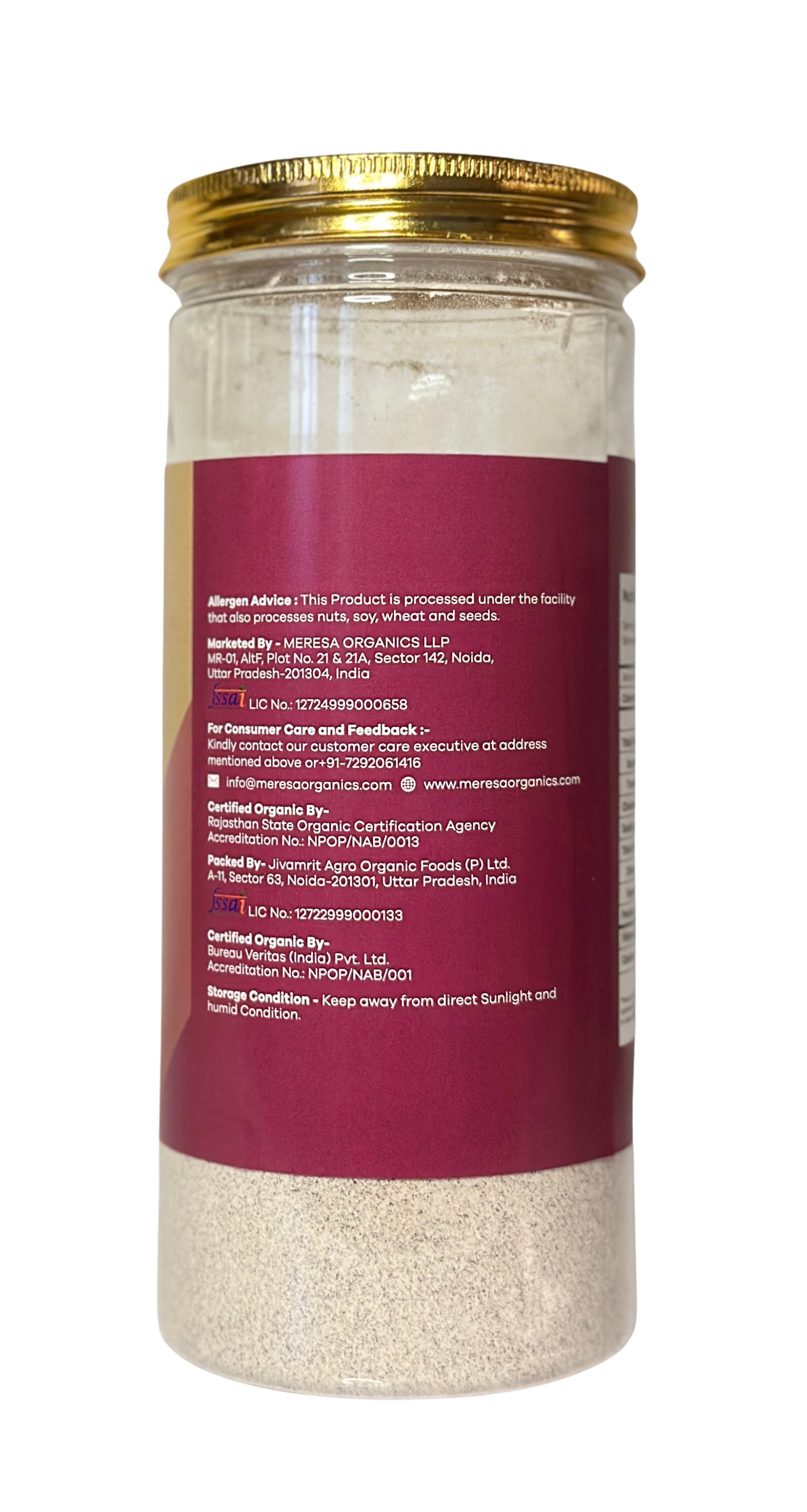 Organic Ragi Flour 500 Gram - Gluten Free